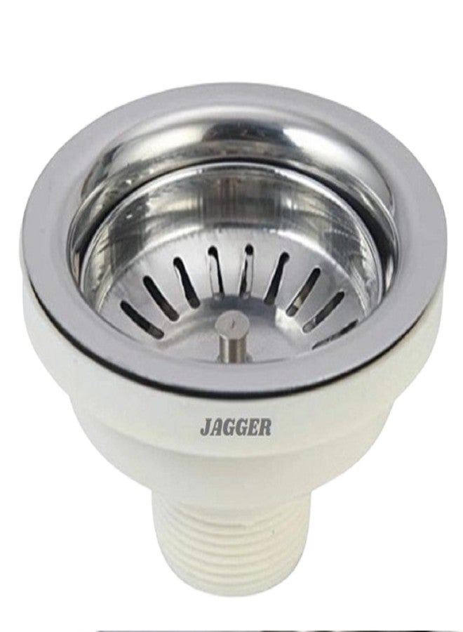 JAGGER JAG342 Round Stainless Steel Kitchen Sink Coupling for Kitchen Sink (4.5 Inches) | Rust-Free, Corrosion-Resistant | Silver (PVC Coupling WIYH Waste Pipe & Jali [ Round ]) - Image 2